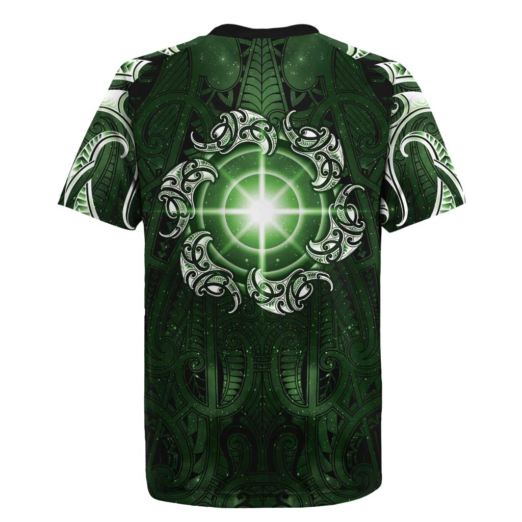 New Zealand Matariki Tupuarangi Rugby Jersey Maori Moko Green Galaxy LT05