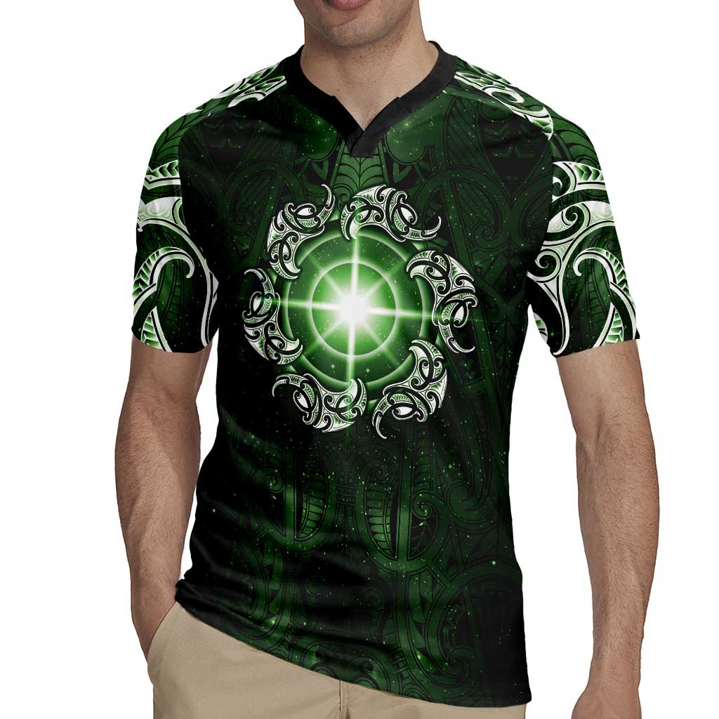 New Zealand Matariki Tupuarangi Rugby Jersey Maori Moko Green Galaxy LT05