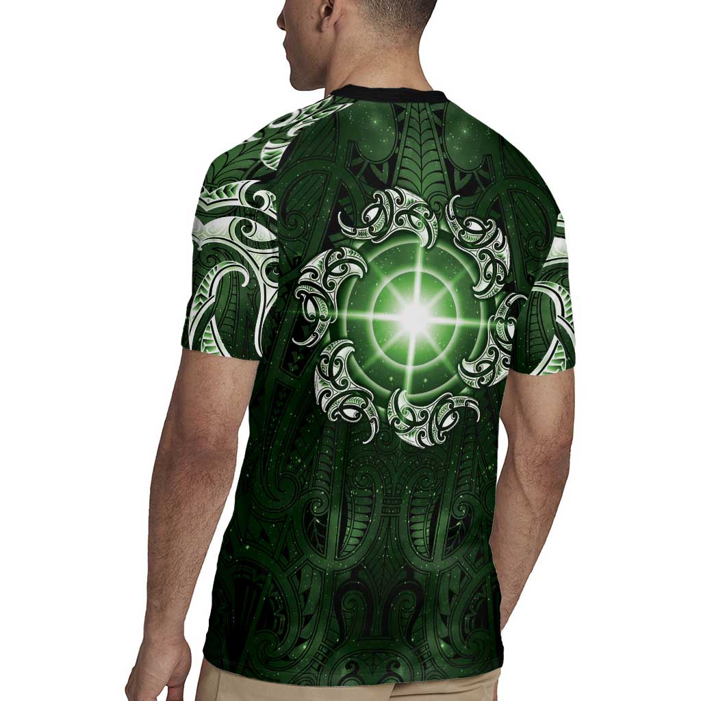 New Zealand Matariki Tupuarangi Rugby Jersey Maori Moko Green Galaxy LT05