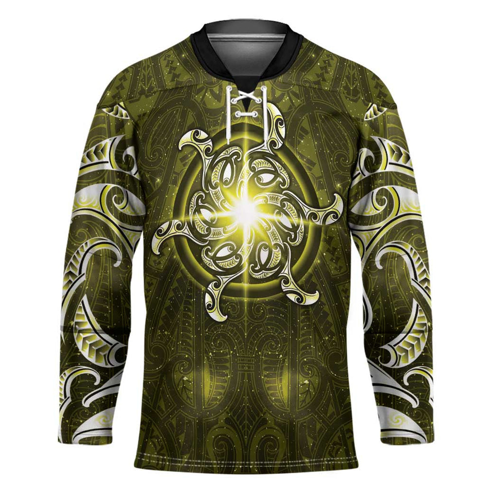 New Zealand Matariki Hiwaiterangi Hockey Jersey Maori Moko Yellow Galaxy LT05