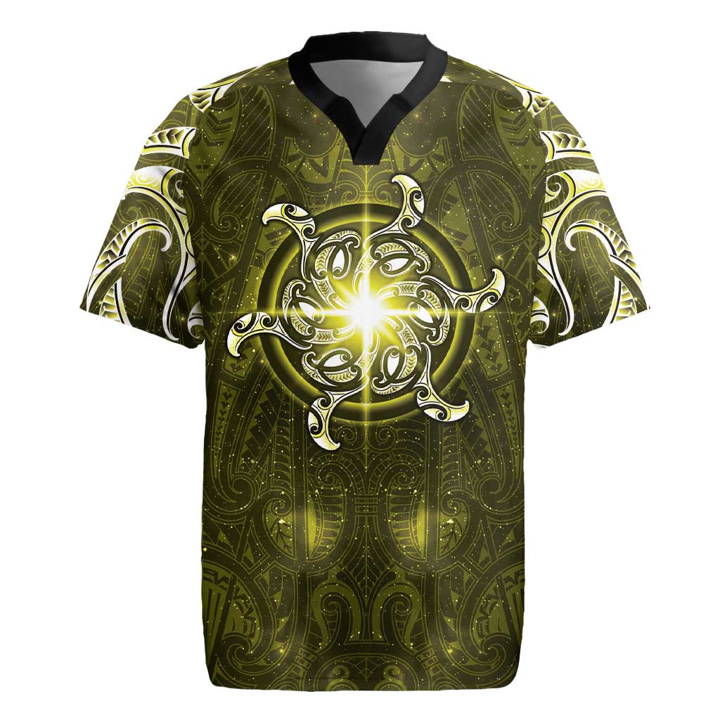 New Zealand Matariki Hiwaiterangi Rugby Jersey Maori Moko Yellow Galaxy LT05