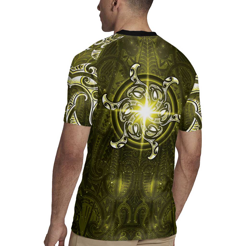 New Zealand Matariki Hiwaiterangi Rugby Jersey Maori Moko Yellow Galaxy LT05