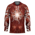 New Zealand Matariki Pohutukawa Hockey Jersey Maori Moko Red Galaxy LT05