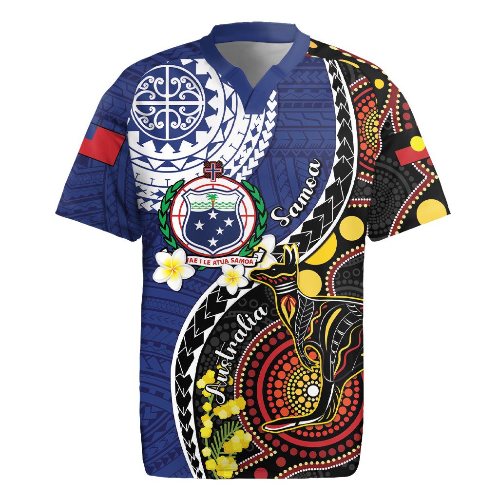 Samoa And Australia Together Rugby Jersey Aboriginal Mix Polynesian LT05