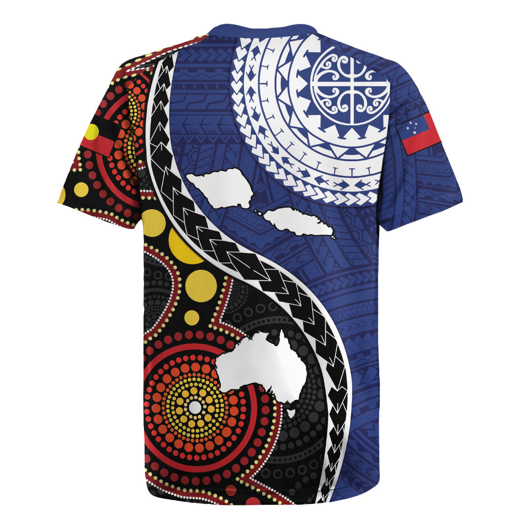 Samoa And Australia Together Rugby Jersey Aboriginal Mix Polynesian LT05