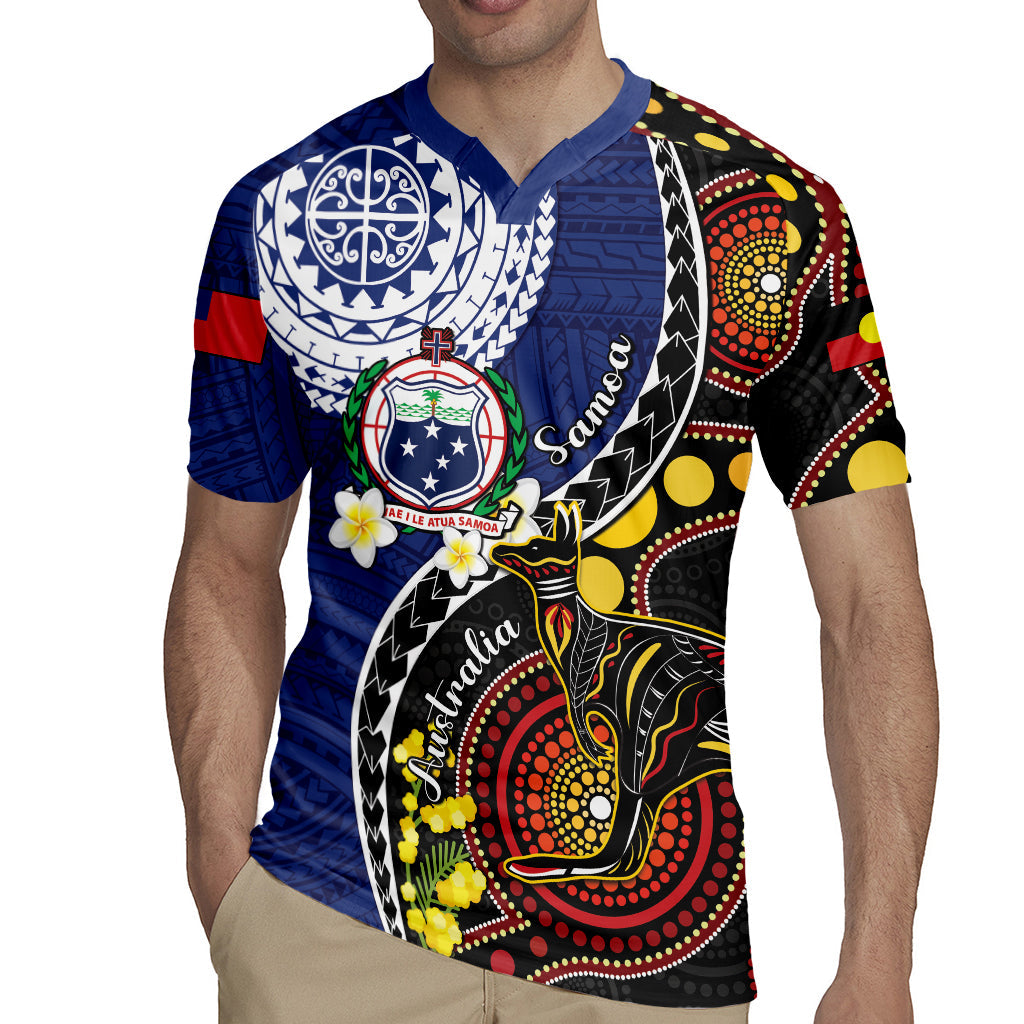 Samoa And Australia Together Rugby Jersey Aboriginal Mix Polynesian LT05