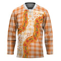 Orange Hawaii Palaka Hockey Jersey Hawaiian Ilima Lei LT05
