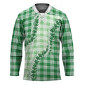 Green Hawaii Palaka Hockey Jersey Hawaiian Pikake Lei LT05