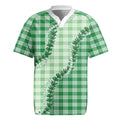 Green Hawaii Palaka Rugby Jersey Hawaiian Pikake Lei LT05