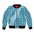Blue Hawaii Palaka Bomber Jacket Hawaiian Pikake Lei LT05