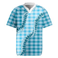Blue Hawaii Palaka Rugby Jersey Hawaiian Pikake Lei LT05