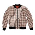 Beige Hawaii Palaka Bomber Jacket Hawaiian Pikake Lei LT05