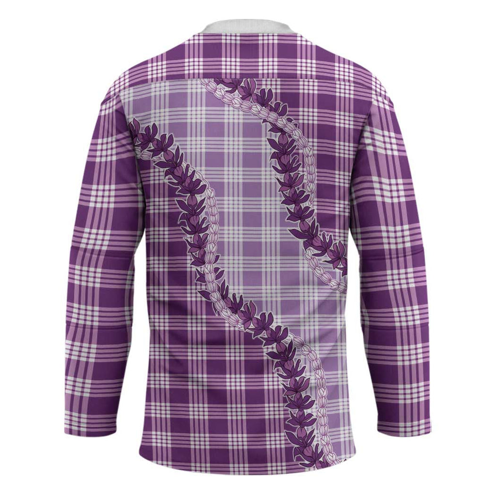Violet Hawaii Palaka Hockey Jersey Hawaiian Pikake Lei LT05