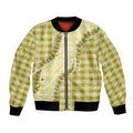 Yellow Hawaii Palaka Bomber Jacket Hawaiian Pikake Lei LT05