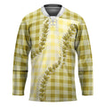 Yellow Hawaii Palaka Hockey Jersey Hawaiian Pikake Lei LT05
