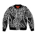 New Zealand Bomber Jacket Maori Pattern White LT6