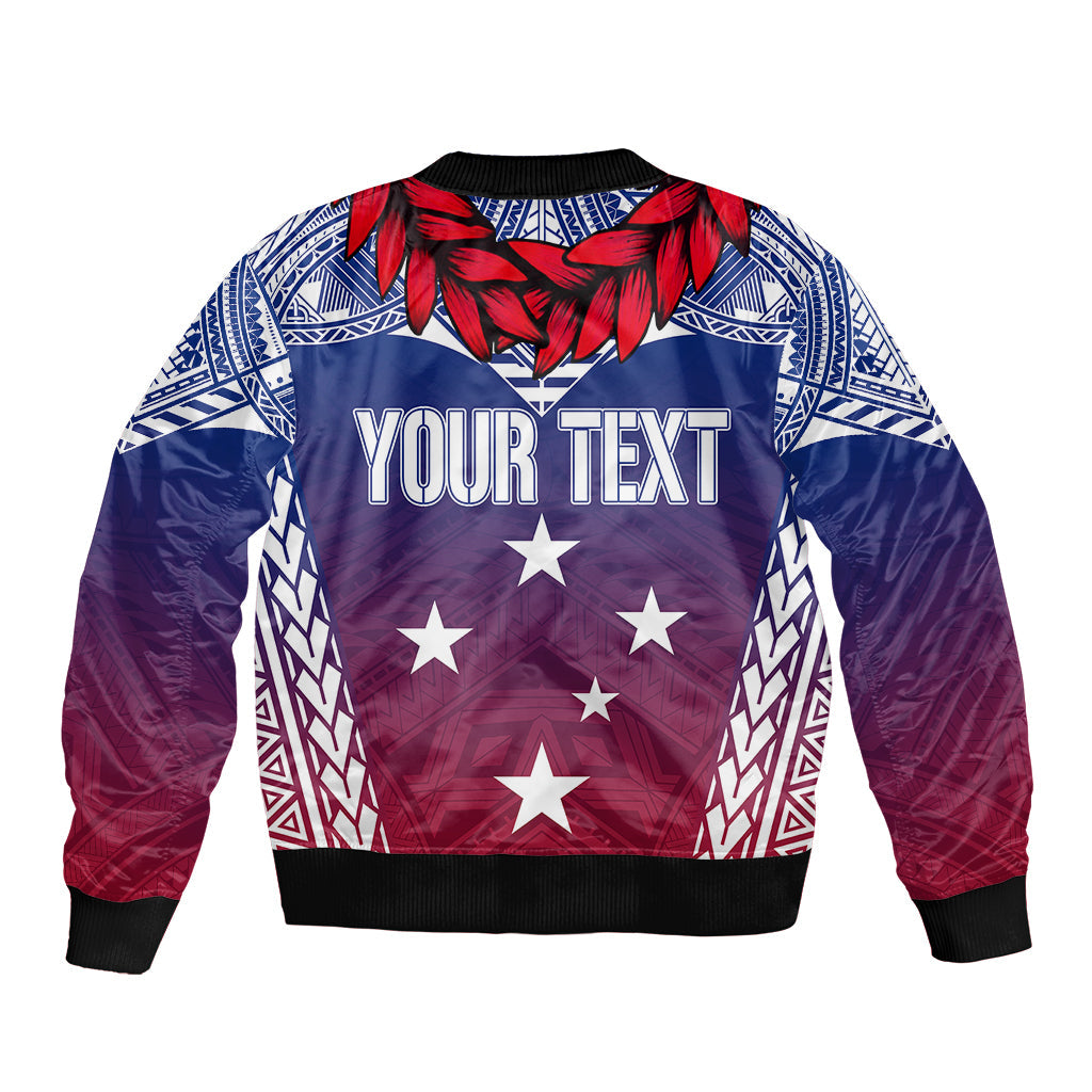 Personalised Samoa Independence Day Bomber Jacket Ula Fala Gradient Color LT7