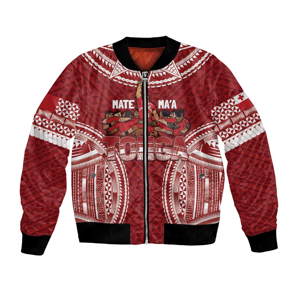 Personalized Mate Maa Tonga Rugby Bomber Jacket Ofa Atu Tonga LT7