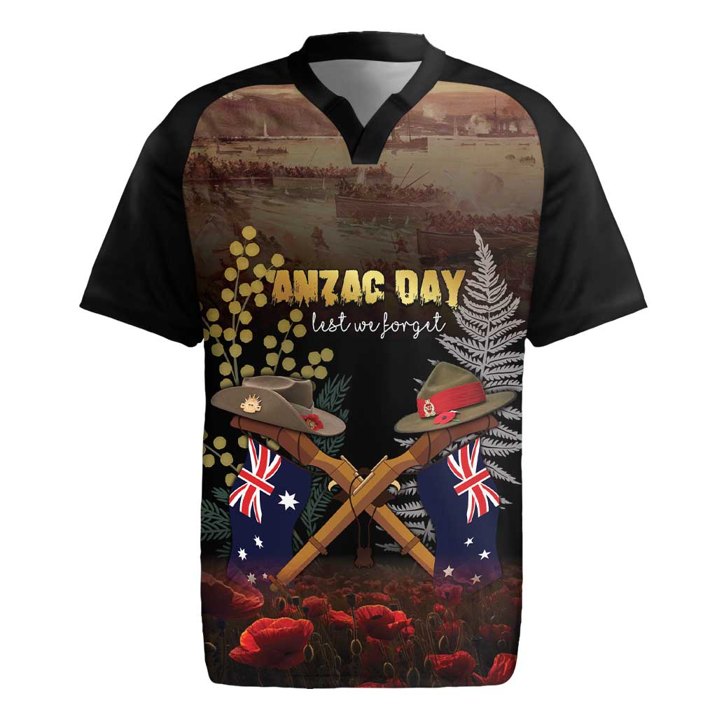 Australia - New Zealand ANZAC Rugby Jersey Gallipoli ANZAC Cove Landing LT7