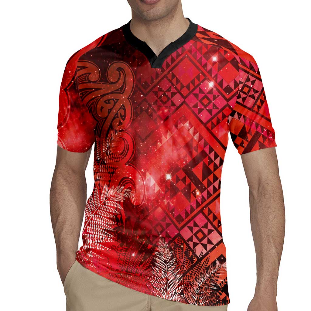 Aotearoa Taniko Matariki Rugby Jersey Cosmic Red LT7