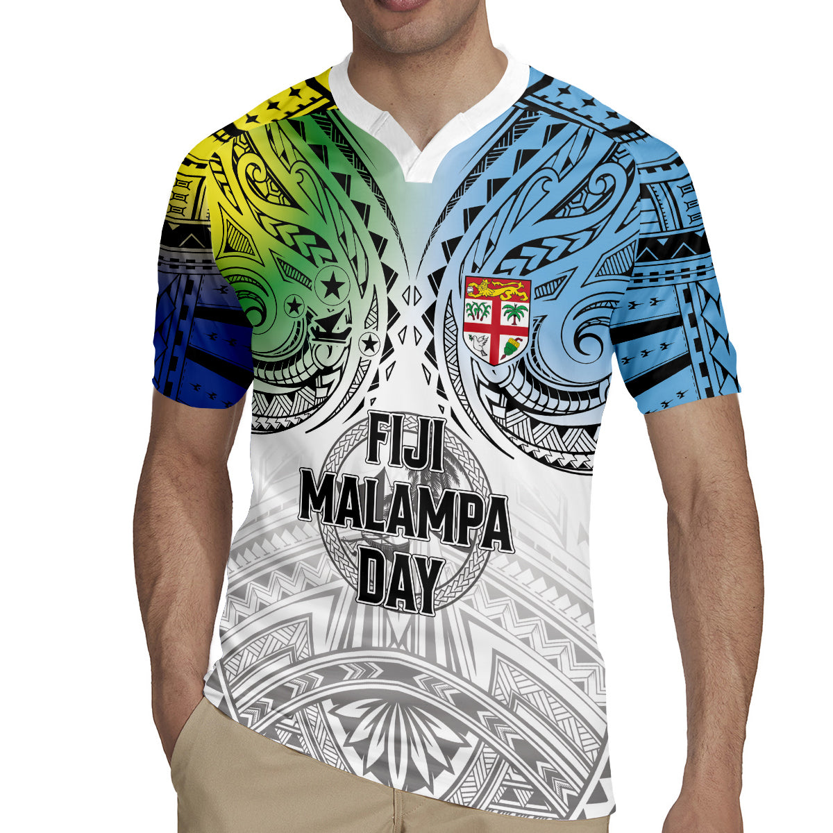 Malampa Fiji Day Rugby Jersey Gradient Style LT7