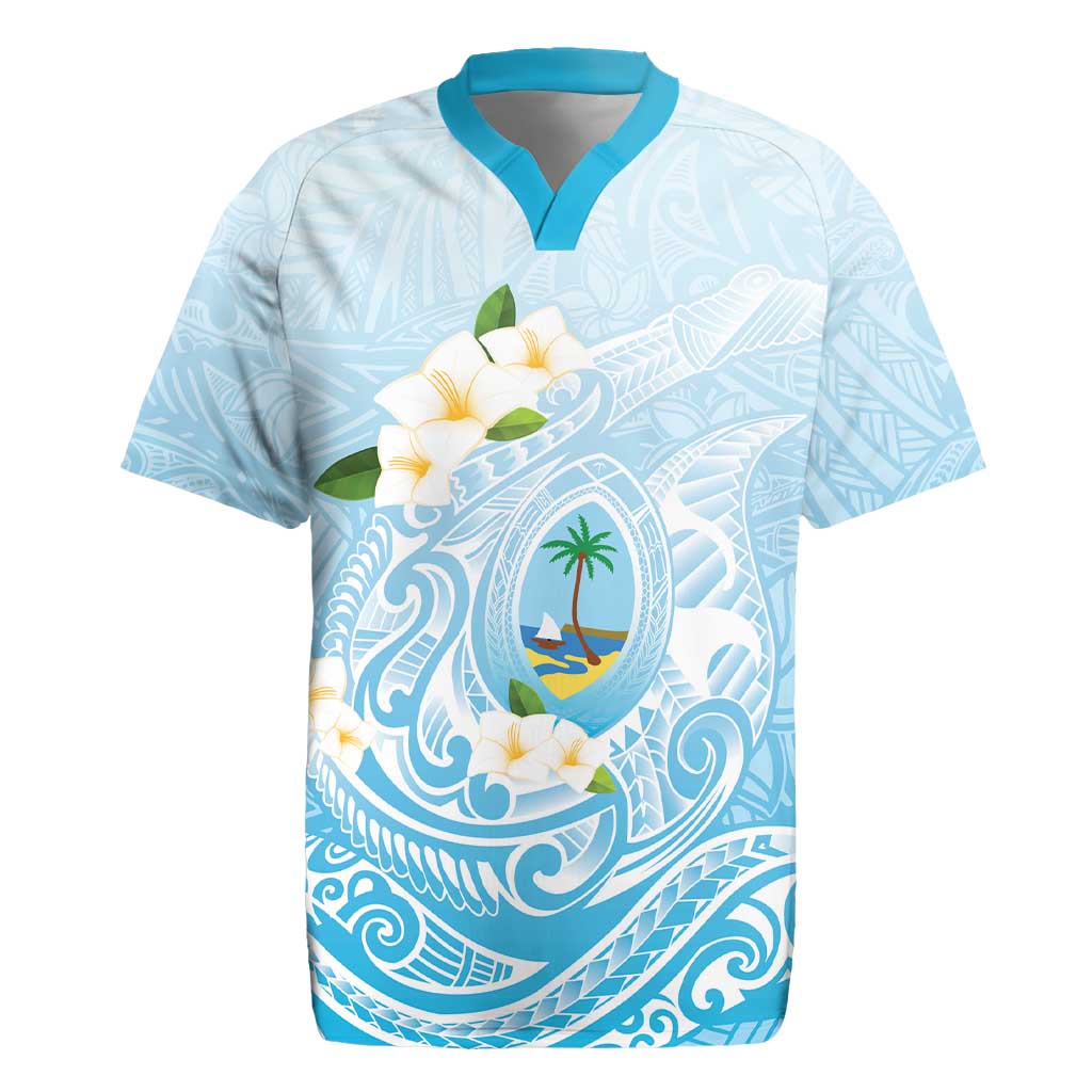 Guam Fishhook Mix Guasali Flowers Rugby Jersey Dreaming Turquoise LT7