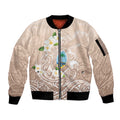 Guam Fishhook Mix Guasali Flowers Sleeve Zip Bomber Jacket Dreaming Hazel LT7