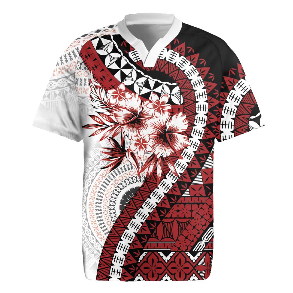 Bula Fiji Rugby Jersey White Kaivity Masi Tapa LT7
