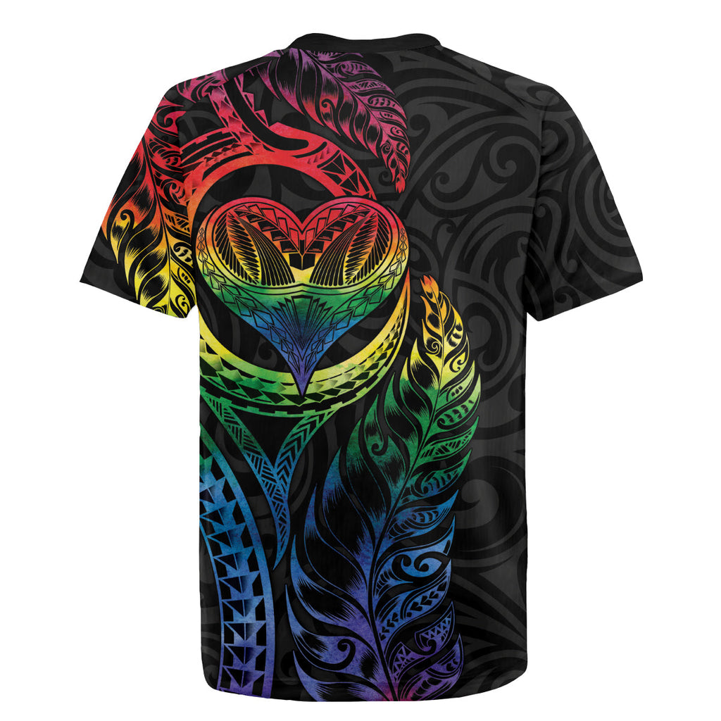New Zealand Pride Rugby Jersey Takatapui Rainbow Fern LT7