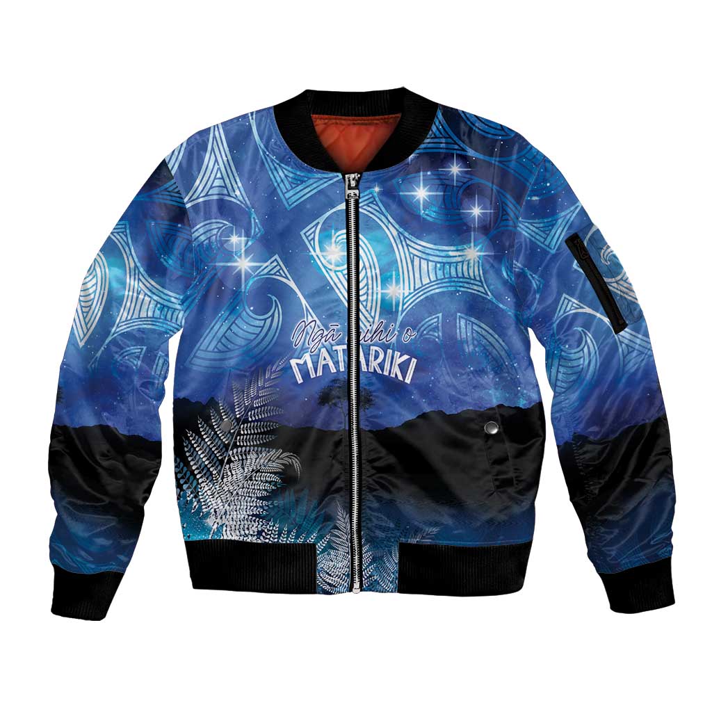 NZ Maori Matariki Scenery Sleeve Zip Bomber Jacket Galaxy Sky LT7