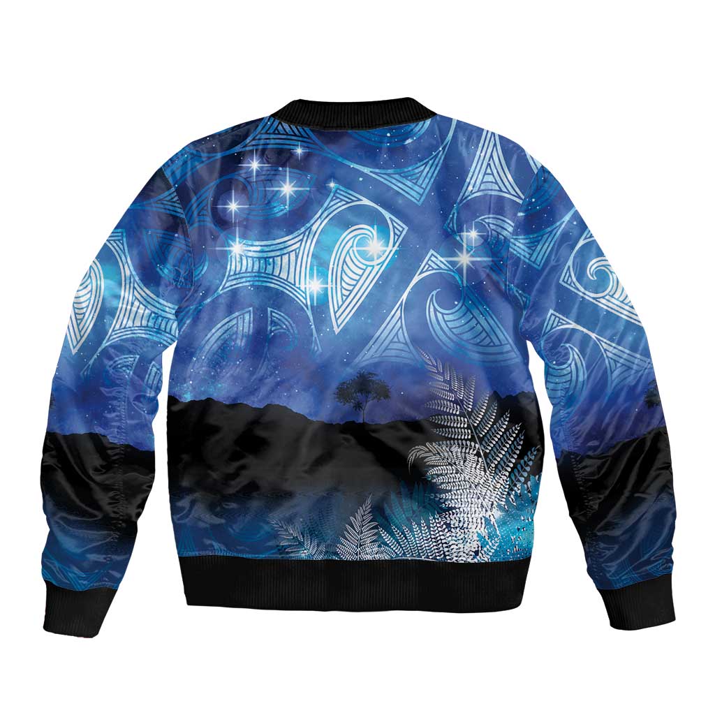 NZ Maori Matariki Scenery Sleeve Zip Bomber Jacket Galaxy Sky LT7
