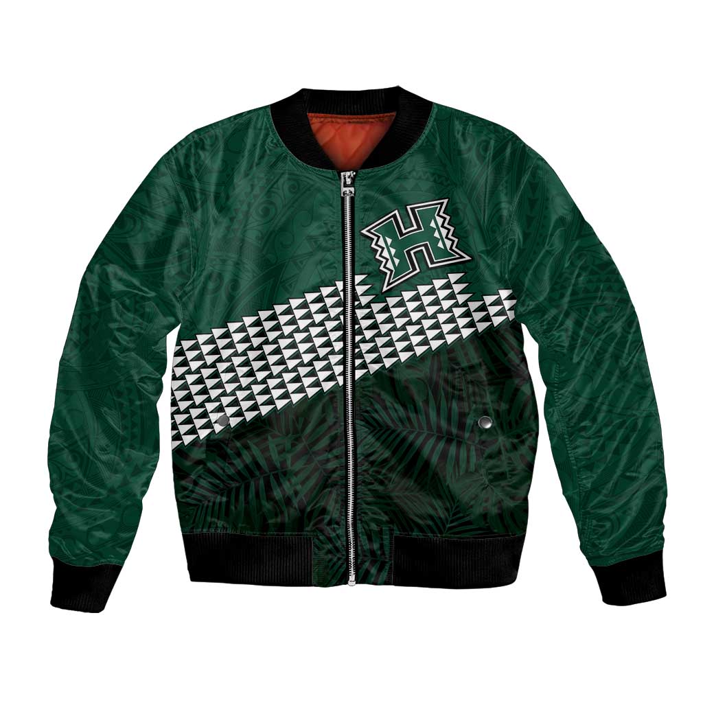 Hawaii Rainbow Warriors Alumni Custom Bomber Jacket Kanaka Arrows Tropical Vibes LT7