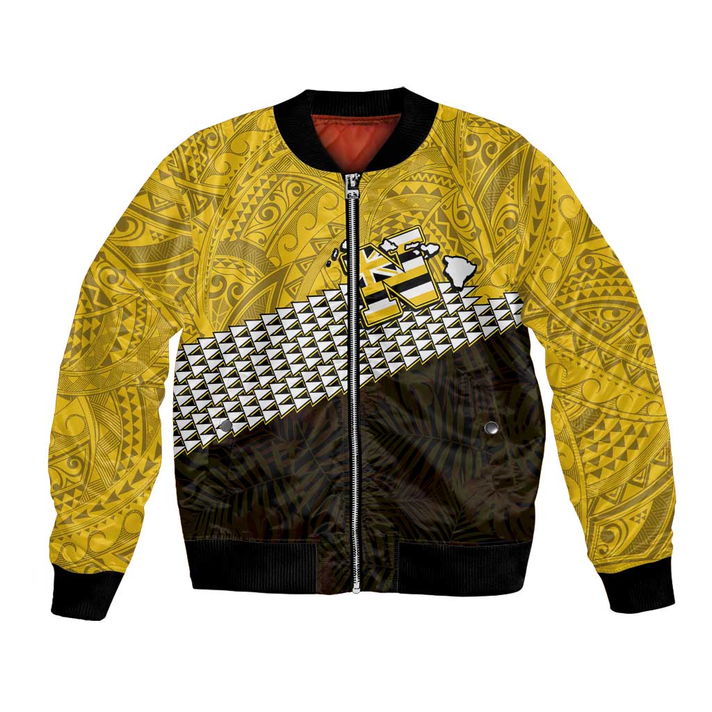 Hawaii Nanakuli High Alumni Custom Bomber Jacket Kanaka Arrows Tropical Vibes LT7