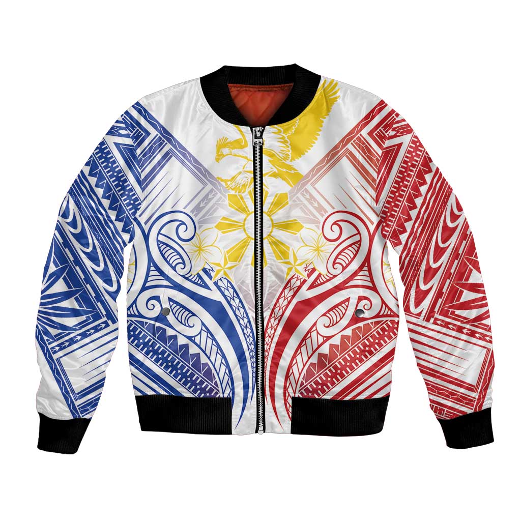 Philippines Tribal Sun Personalized Bomber Jacket Hunting Eagle LT7