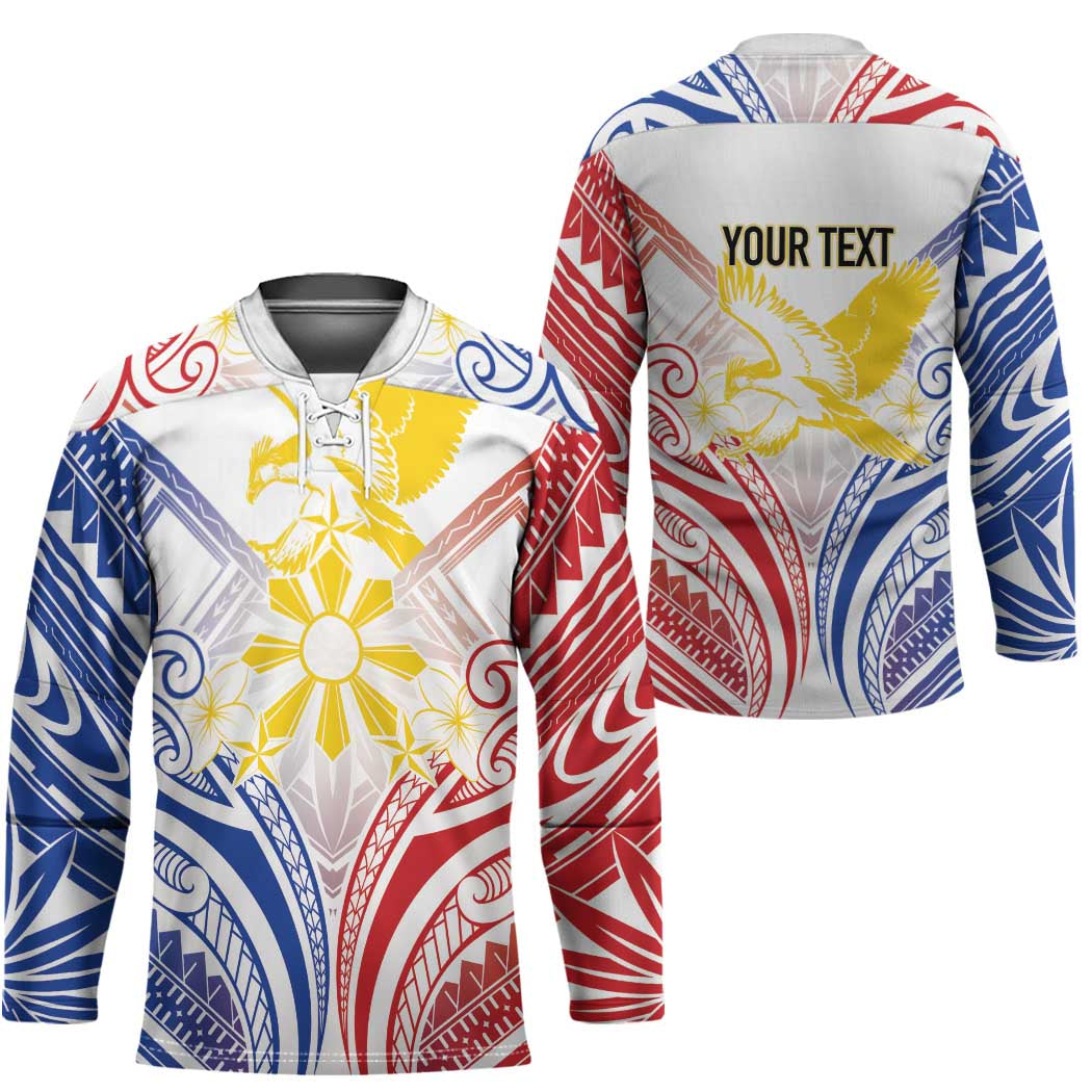 Philippines Tribal Sun Personalized Hockey Jersey Hunting Eagle LT7