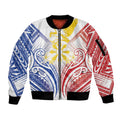 Philippines Tribal Sun Personalized Sleeve Zip Bomber Jacket Hunting Eagle LT7