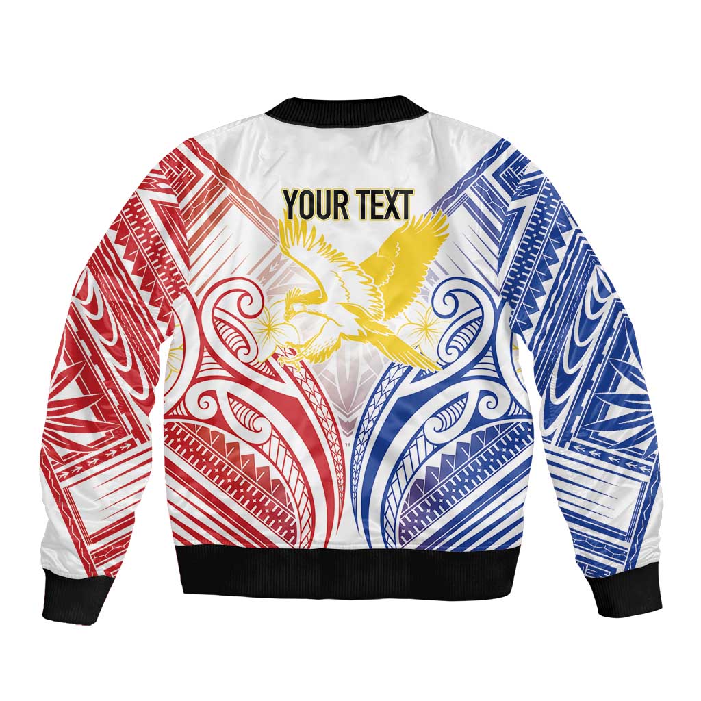 Philippines Tribal Sun Personalized Sleeve Zip Bomber Jacket Hunting Eagle LT7