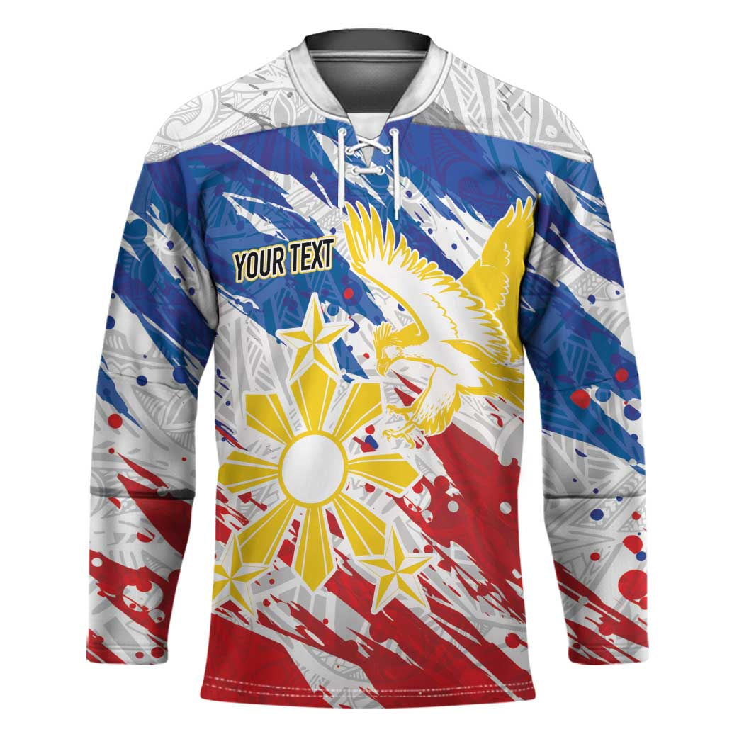 Personalized Filipino Sun and Stars Hockey Jersey Grunge Vibes LT7
