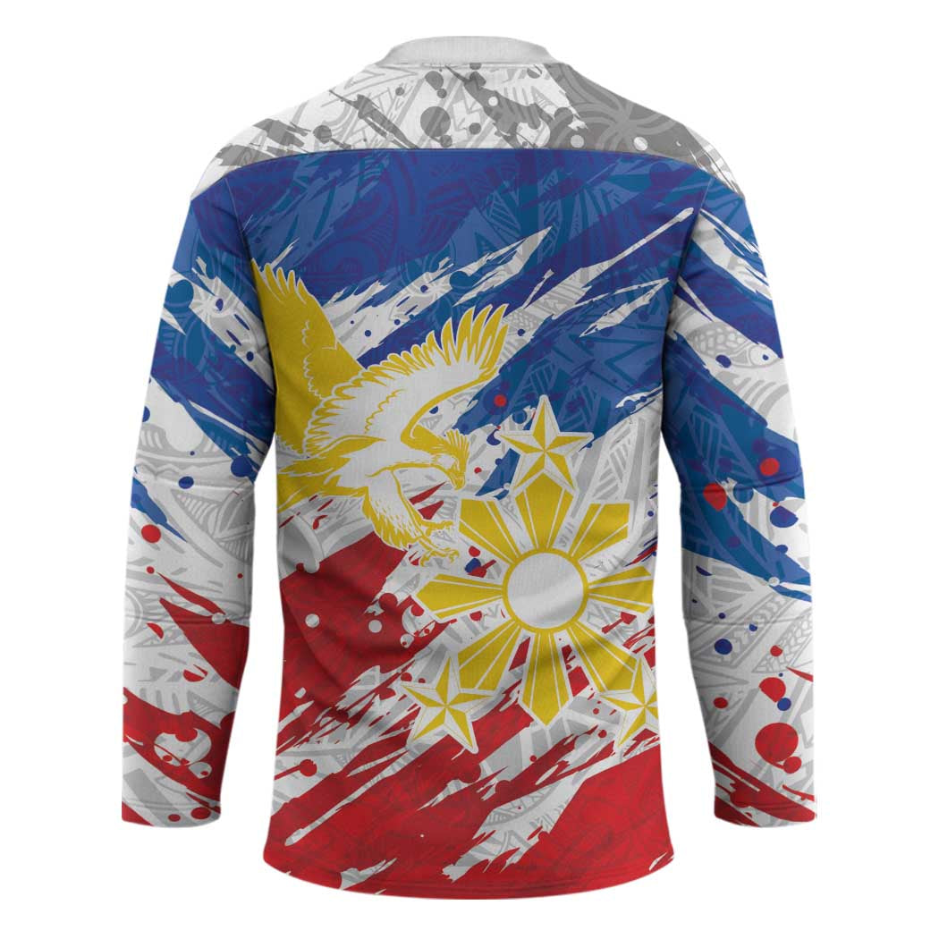 Personalized Filipino Sun and Stars Hockey Jersey Grunge Vibes LT7