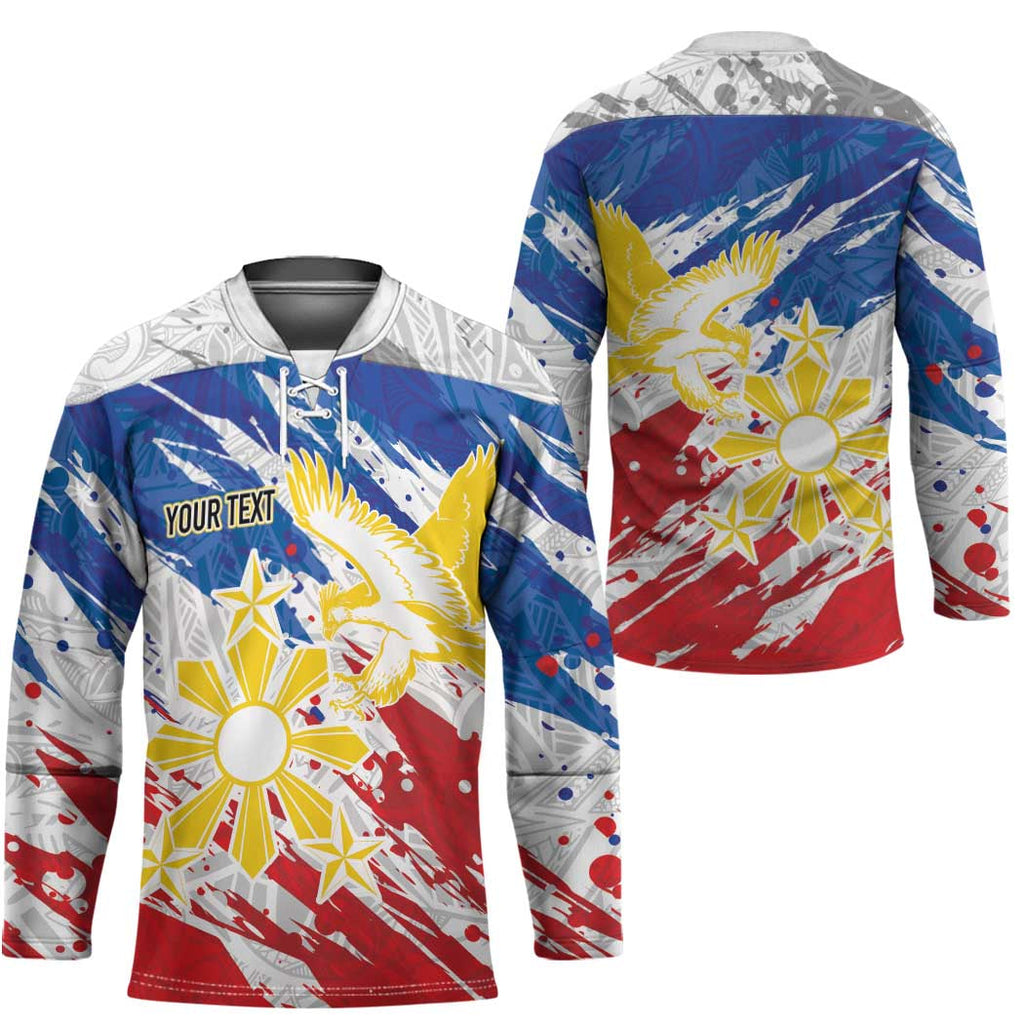 Personalized Filipino Sun and Stars Hockey Jersey Grunge Vibes LT7