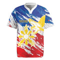 Personalized Filipino Sun and Stars Rugby Jersey Grunge Vibes LT7