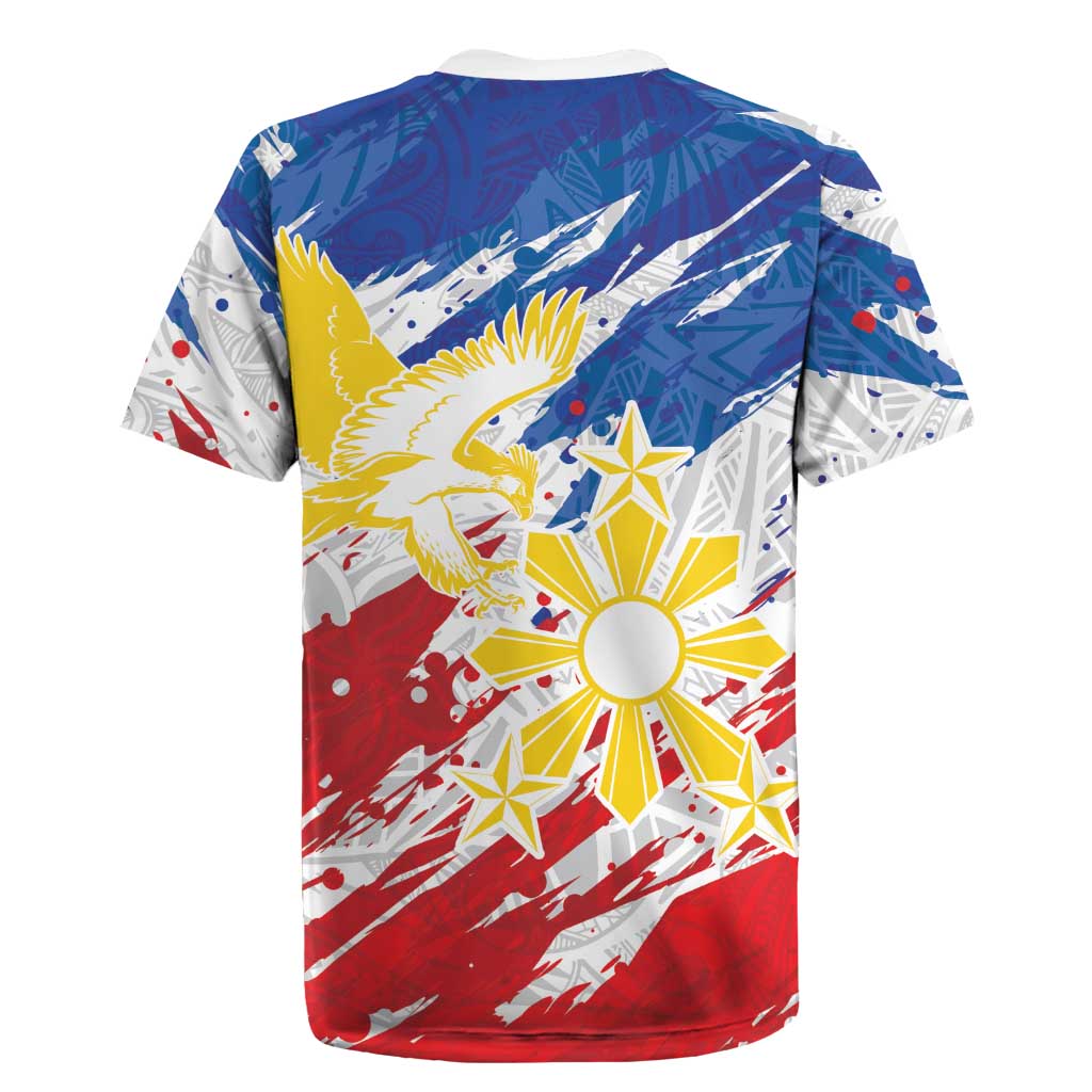 Personalized Filipino Sun and Stars Rugby Jersey Grunge Vibes LT7