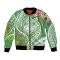 Aloha Molokai Island Bomber Jacket Hawaii Pua Kukui LT7
