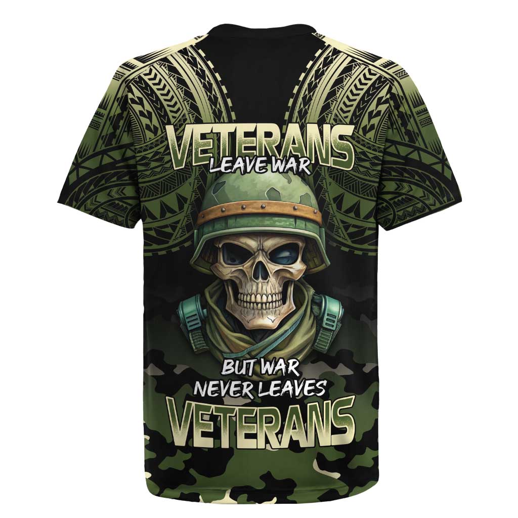 Veterans Day Rugby Jersey War Never Leaves A Veteran Proud Military LT9