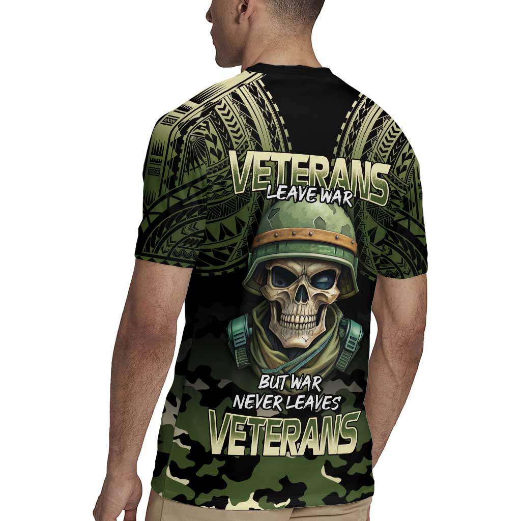 Veterans Day Rugby Jersey War Never Leaves A Veteran Proud Military LT9