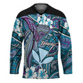 Personalised Hawaii Tribal Humpback Whale Hockey Jersey Polu Hibiscus Seamless Pattern LT9