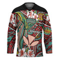 Personalised Hawaii Tribal Humpback Whale Hockey Jersey Ulaula Hibiscus Seamless Pattern LT9