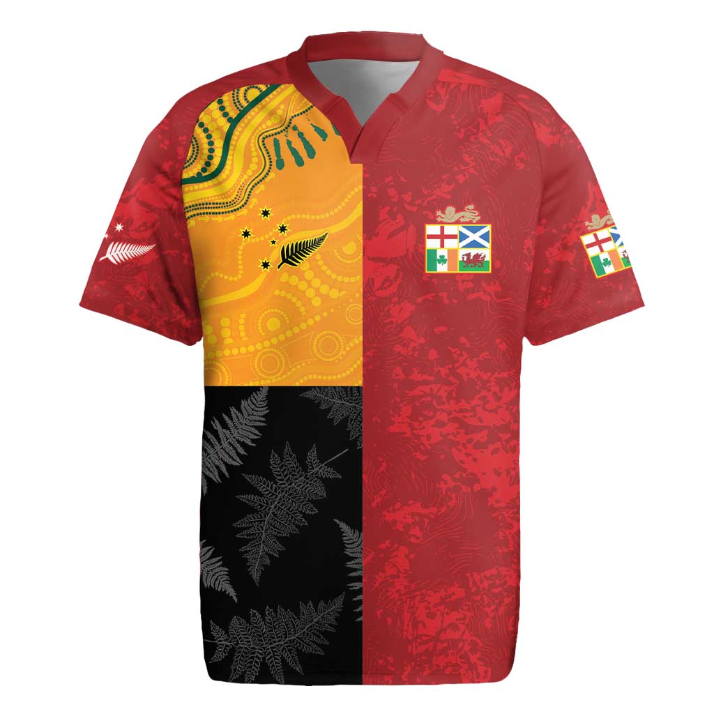 Custom British Lions-AUNZ Rugby Jersey Australia-New Zealand Indigenous Motif LT9