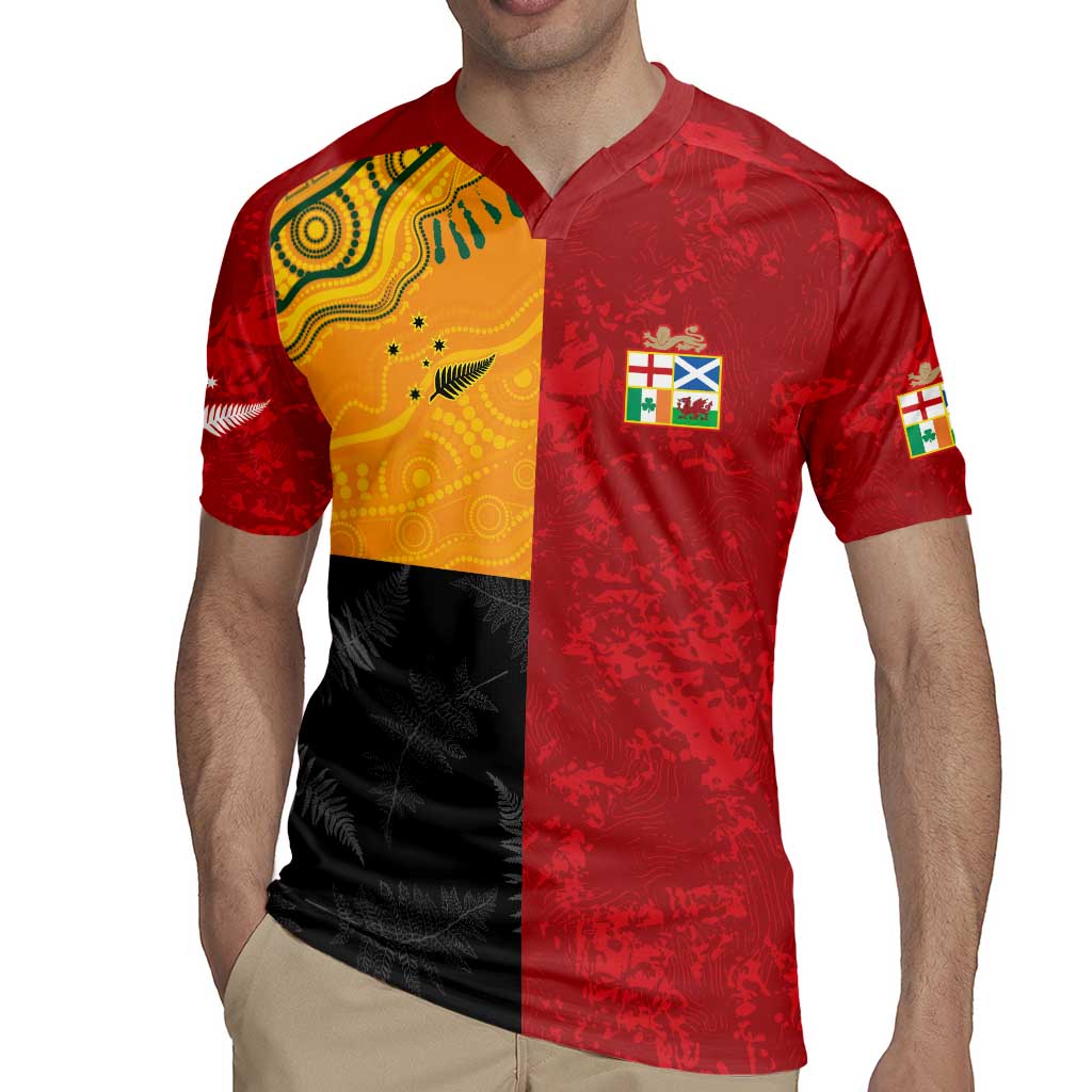 Custom British Lions-AUNZ Rugby Jersey Australia-New Zealand Indigenous Motif LT9