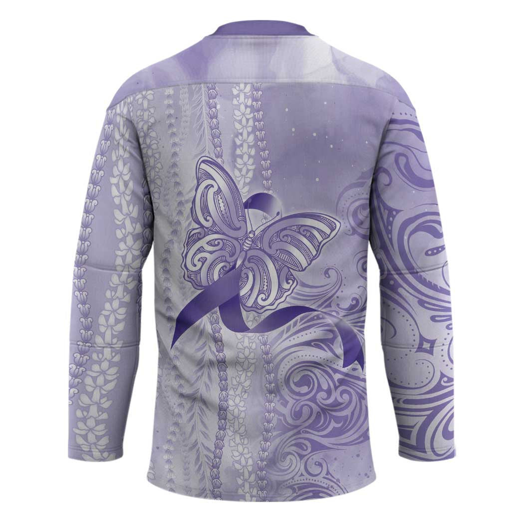 Epilepsy Awareness Hockey Jersey Maile Pikake Lokelani Crown Flower Lei Inspired LT9